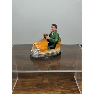 LEMAX Village Carnival Circus CRAZY CARS ORANGE CAR AND MAN ONLY 2006